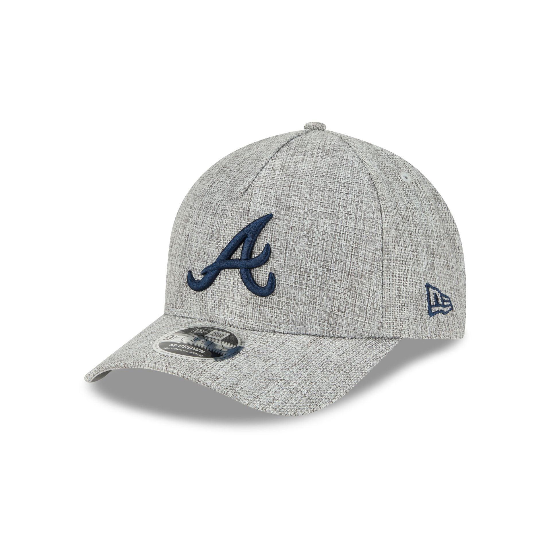 Atlanta Braves Cotton Weave Gray 9FORTY M-Crown A-Frame Snapback Hat Male Product Image