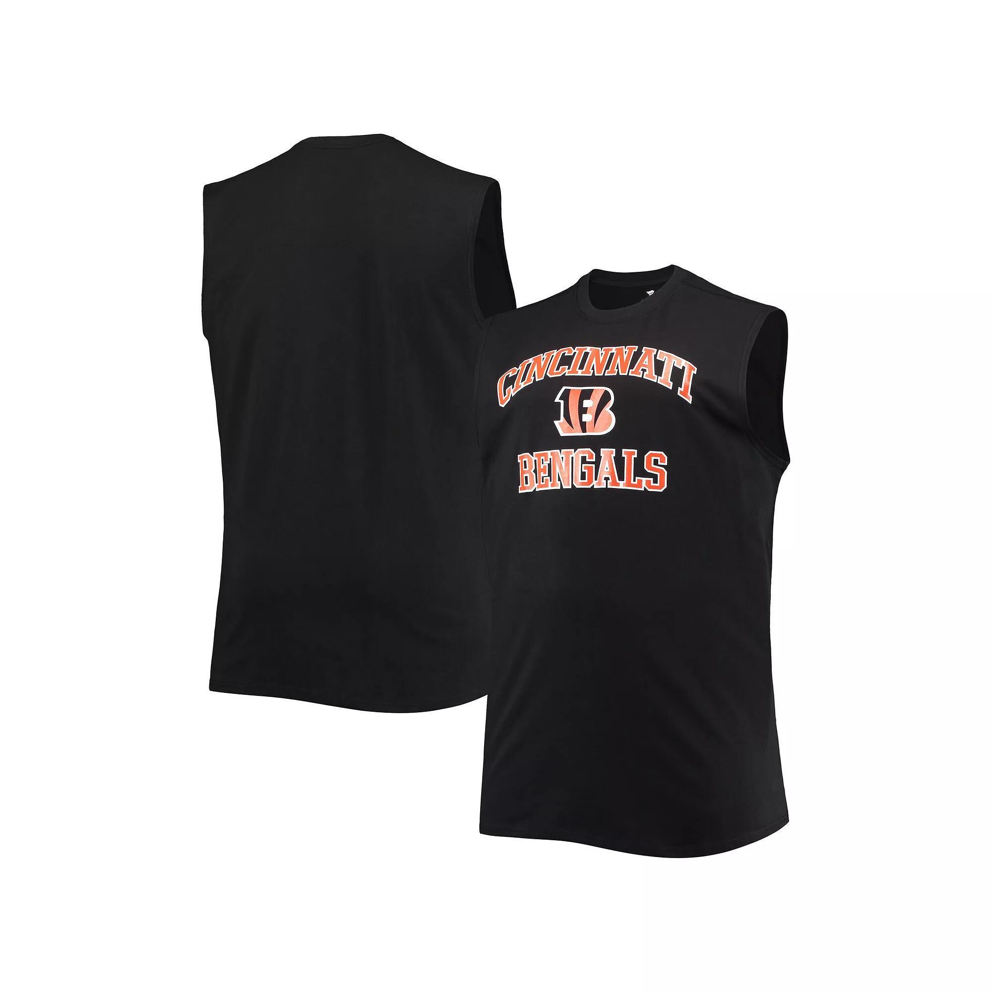 Men's Black Cincinnati Bengals Big & Tall Muscle Tank Top,  Product Image