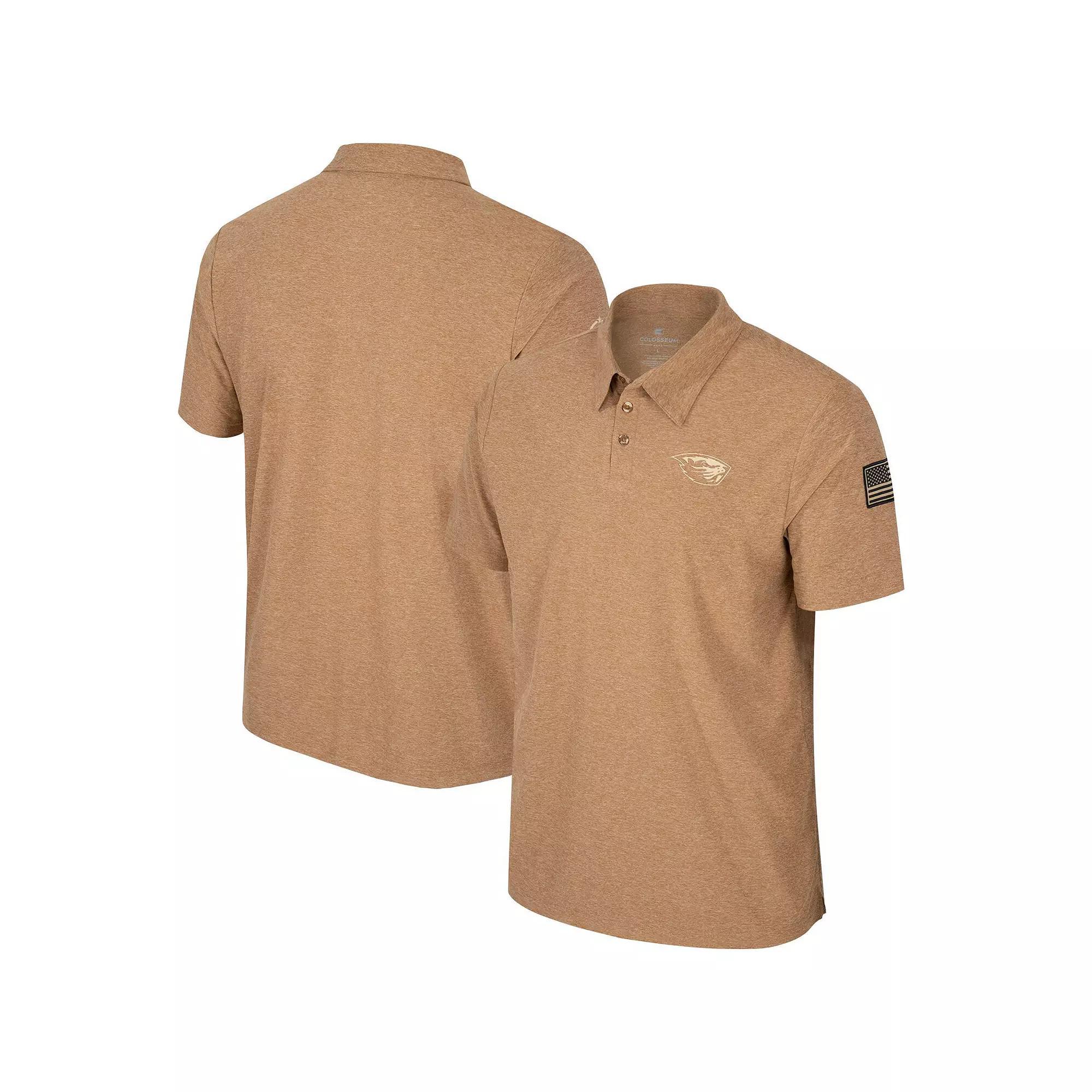 Men's Colosseum Khaki Oklahoma Sooners OHT Military Appreciation Cloud Jersey Desert Polo,  Product Image
