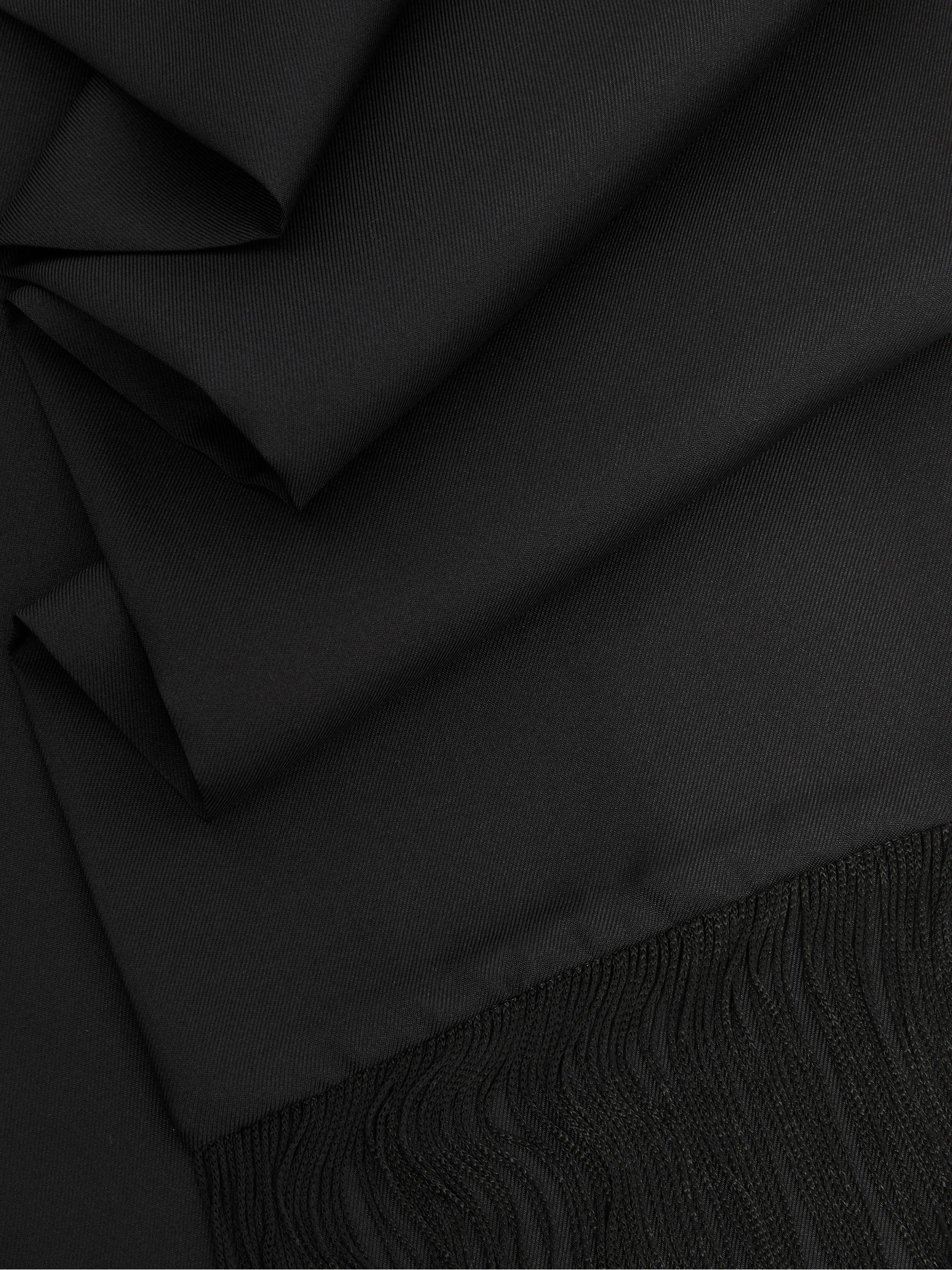 Silk Fringed Scarf in Black Product Image