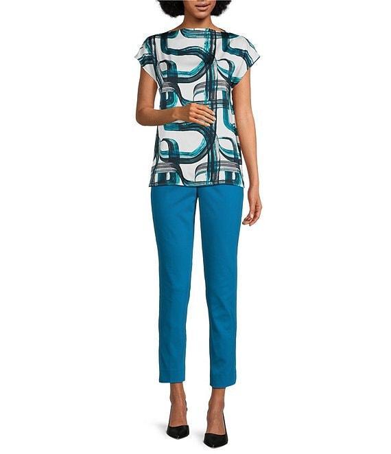 Calvin Klein Mock Neck Short Sleeve Blouse Product Image