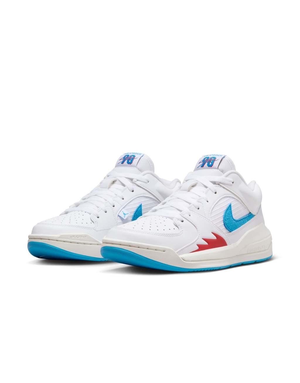 Jordan Stadium 90 sneakers in white, red and blue Product Image