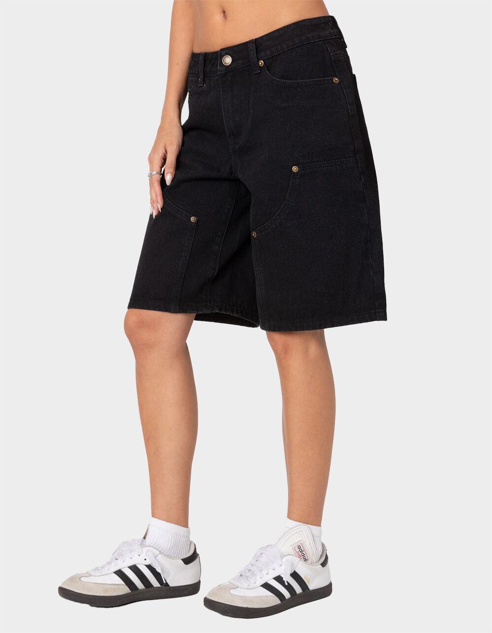 EDIKTED Jacqui Low Rise Denim Bermuda Shorts Product Image