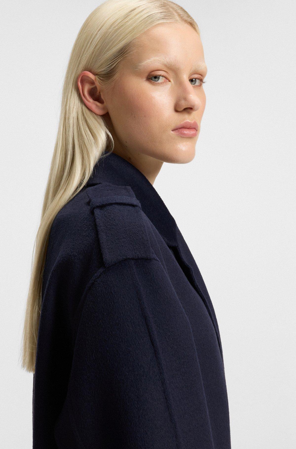 HUGO - Slim-fit coat with double-breasted closure - Dark Blue Product Image