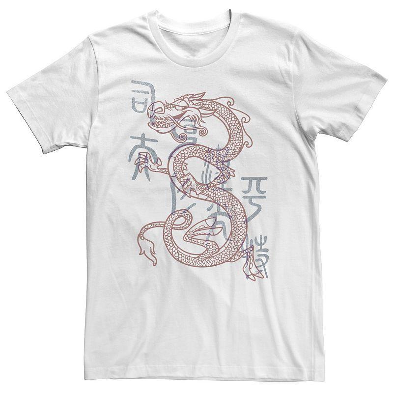 Big & Tall Disney Mulan Mushu Dragon Sketch Tee, Men's, Size: 3XL, White Product Image