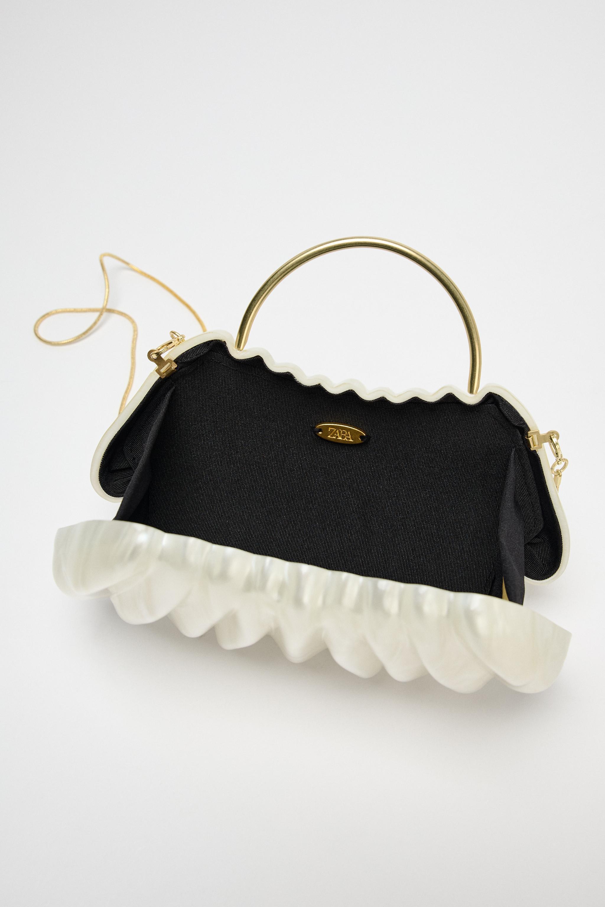 ASYMMETRIC PEARL EFFECT CLUTCH BAG Product Image