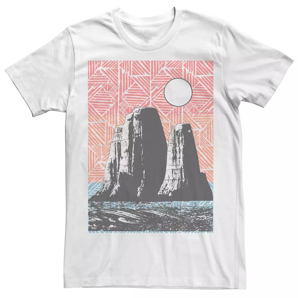 Men's Geometric Mesa Mountains Poster Tee, Size: Small, White Product Image