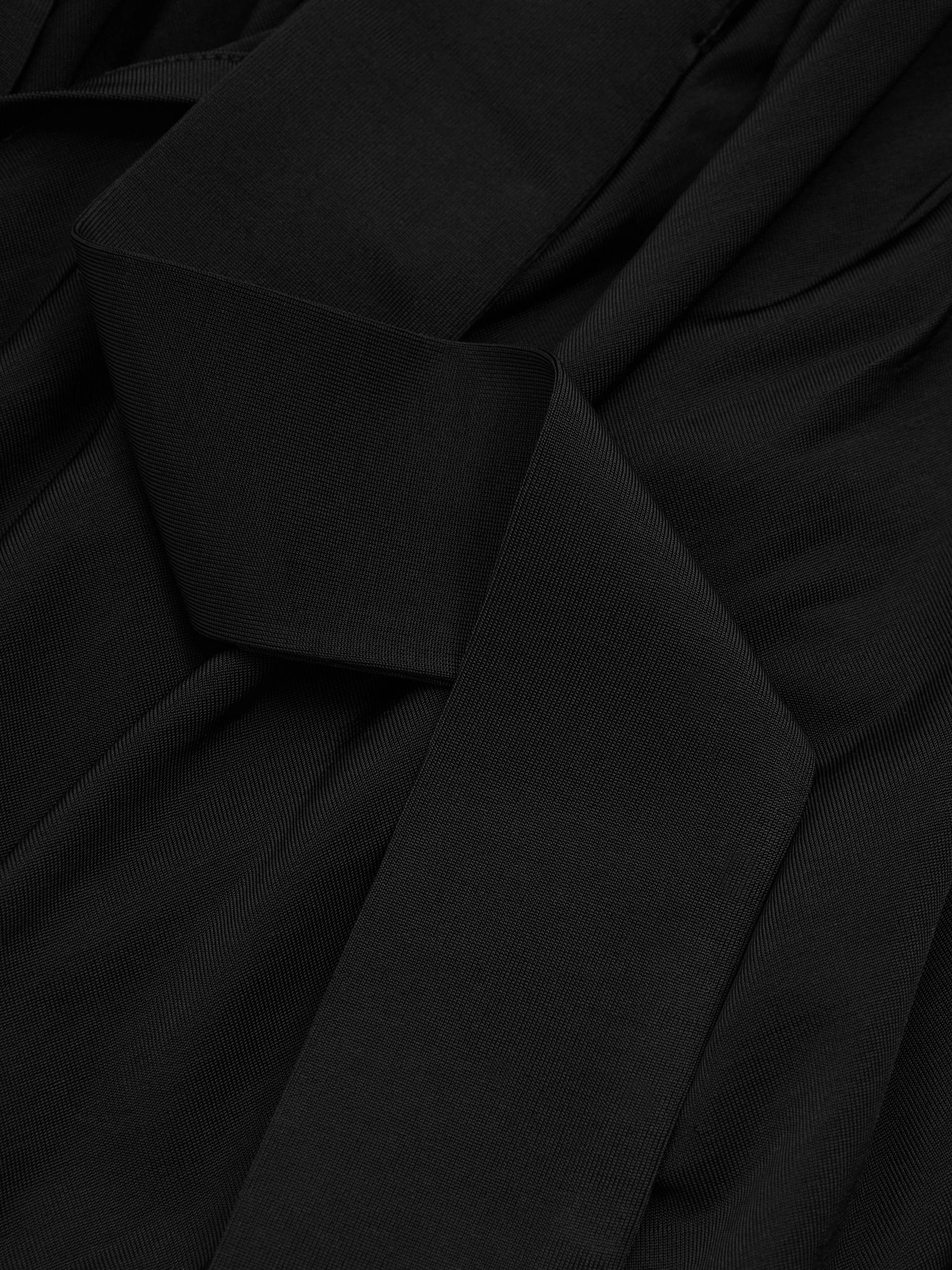 Draped Tie Neck Top in Black Product Image
