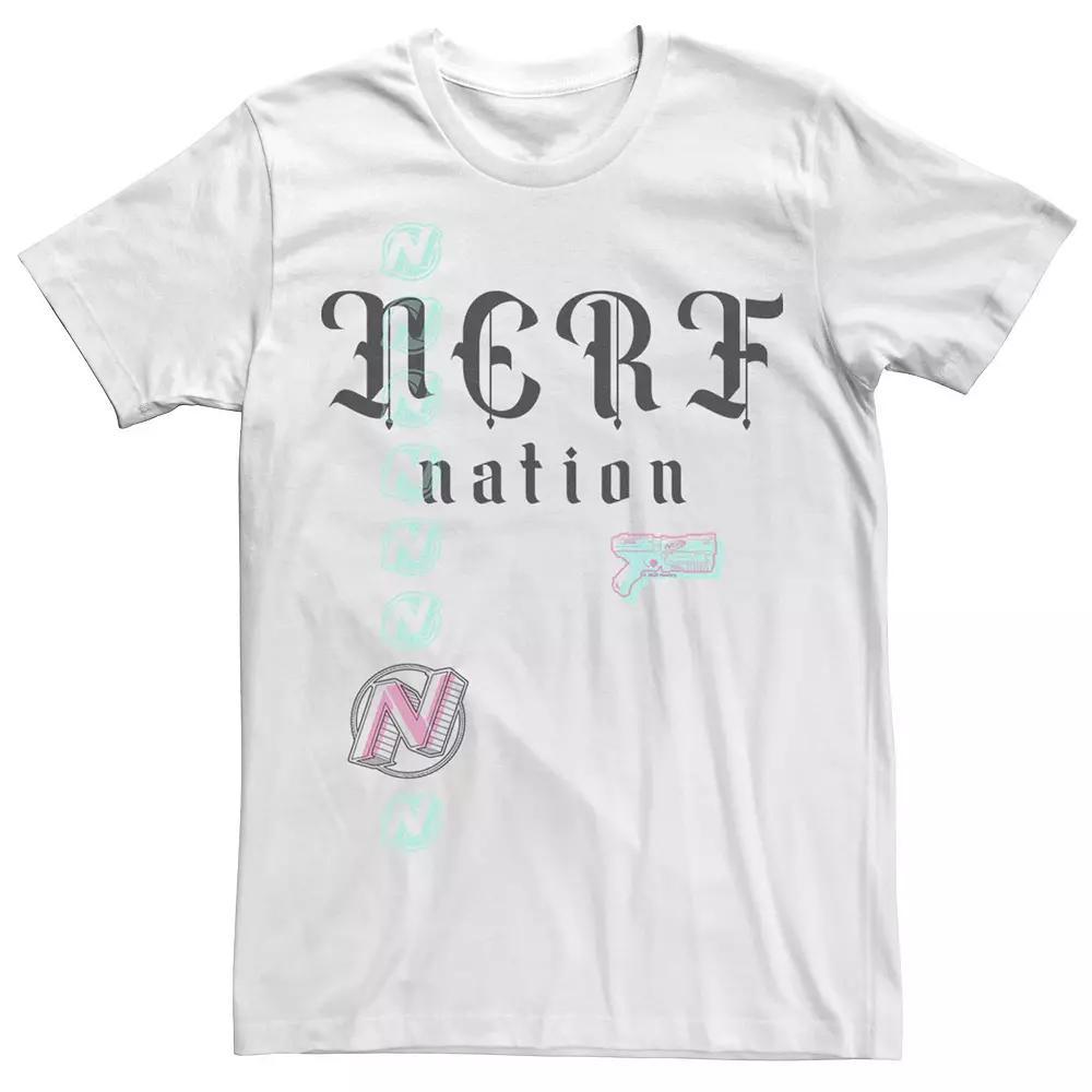 Men's Nerf Nation Logo Text Tee, Size: XL, White Product Image