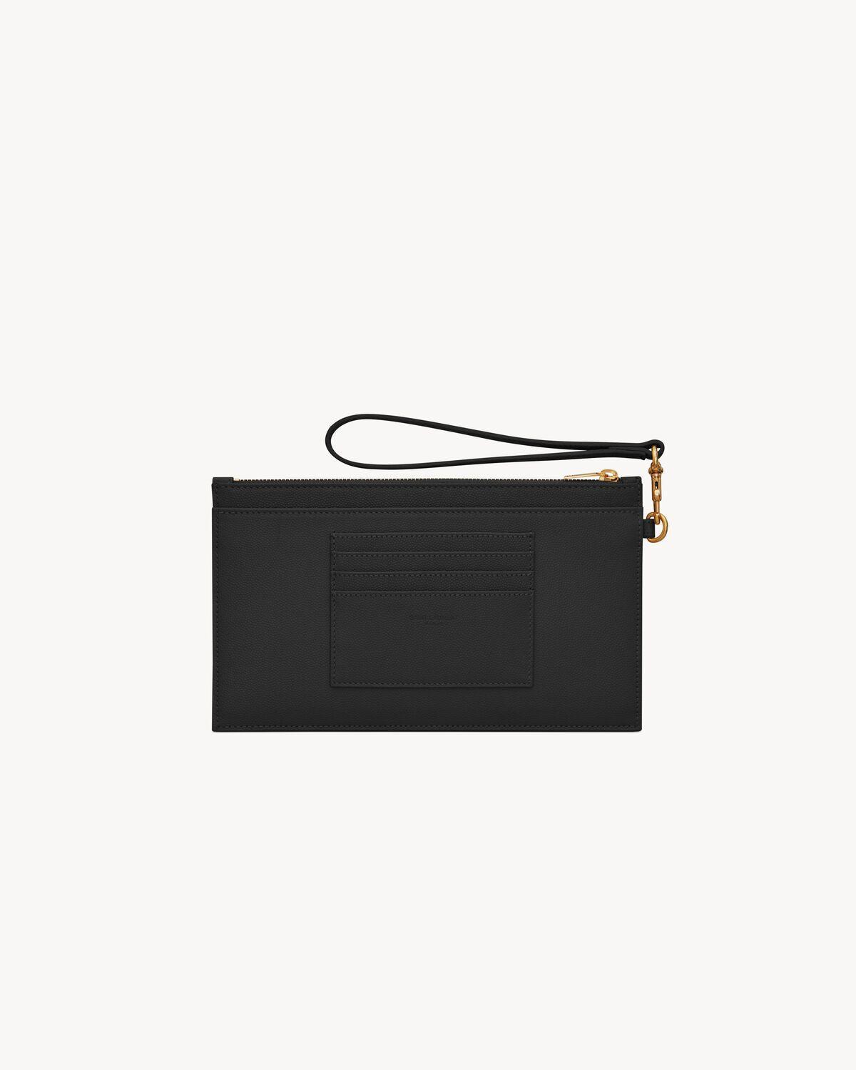 CASSANDRE MATELASSÉ Large pouch in grain de poudre leather | Saint Laurent | YSL.com Product Image