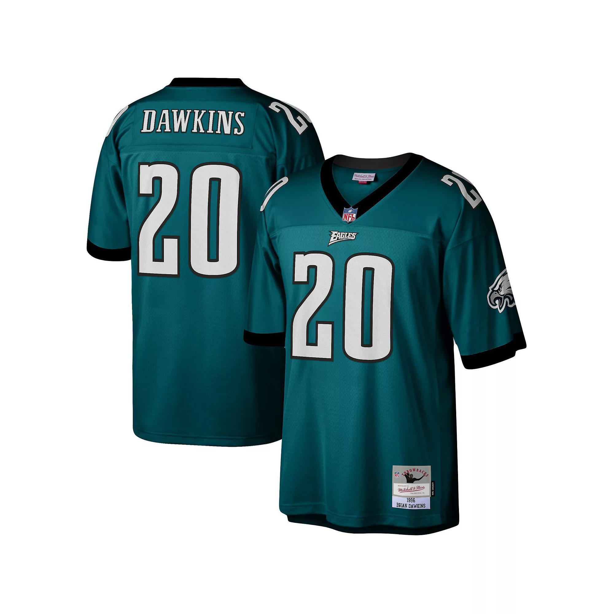 Men's Mitchell & Ness Brian Dawkins Midnight Green Philadelphia Eagles 1996 Legacy Replica Jersey, Size: 4XL Product Image