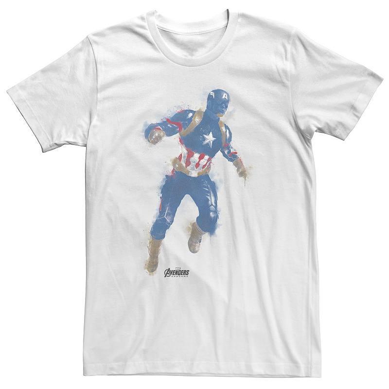 Big & Tall Marvel Avengers Endgame Captain America Graphic Tee, Men's, Size: 3XL, Athletic Grey Product Image