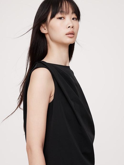 Tech-Stretch Draped Shift Dress Product Image