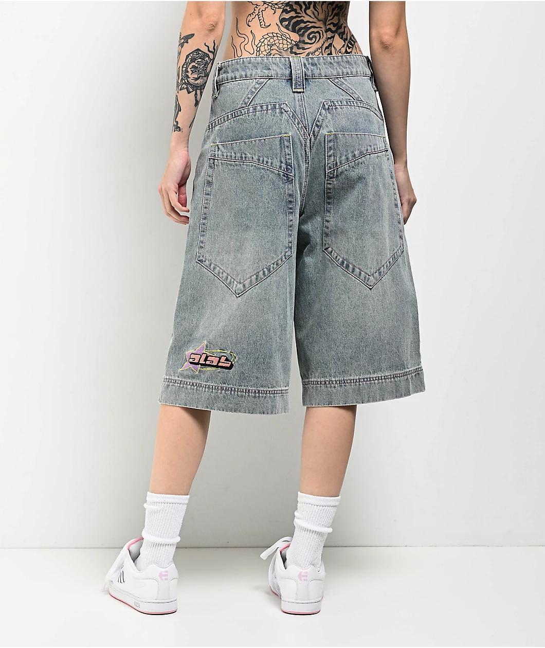 A.LAB Analog Star Cable Denim Shorts Product Image