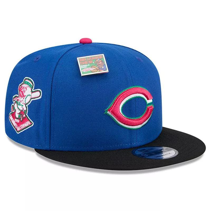 Mens New Era Royal/Black Cincinnati Reds Watermelon Big League Chew Flavor Pack 9FIFTY Snapback Hat Product Image