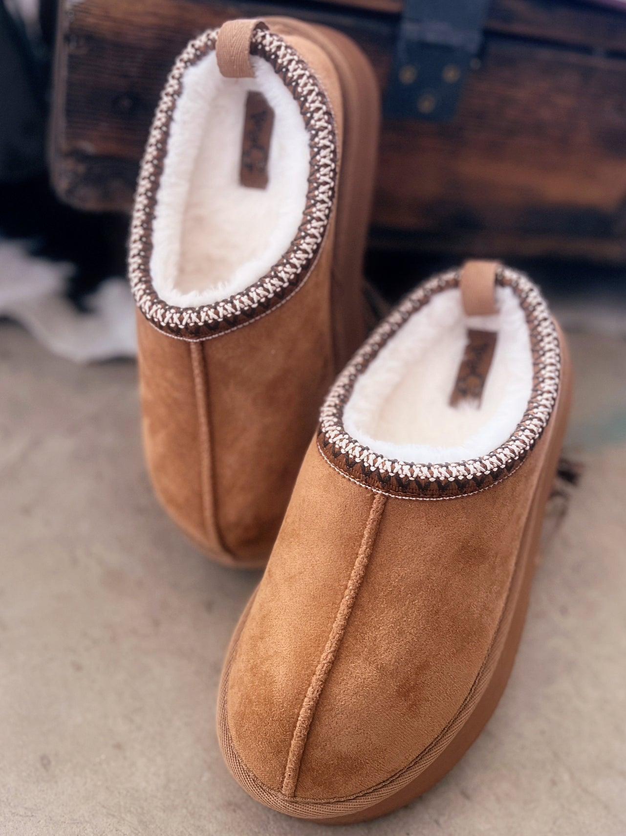 Charlie Tan Platform Fuzzy Slippers* Product Image