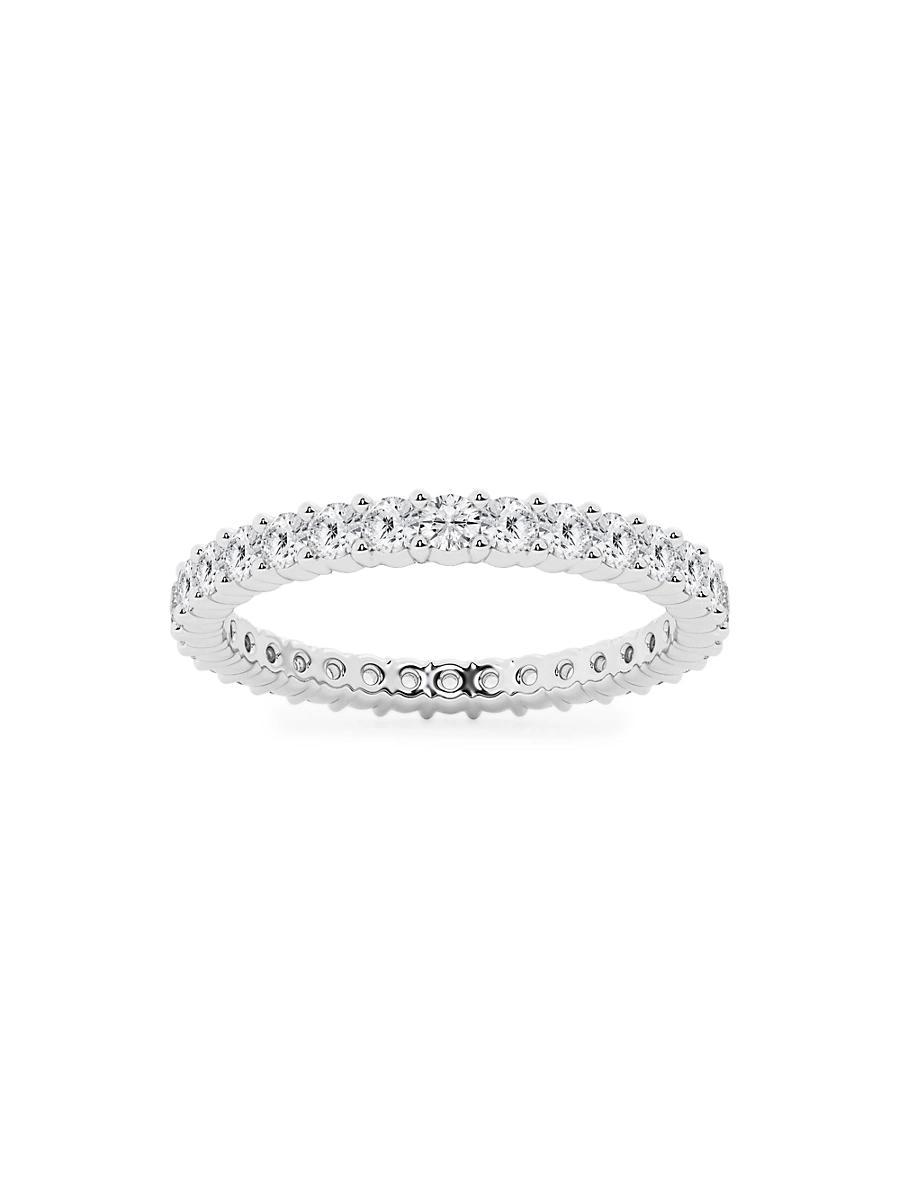 Womens 14K White Gold & Round Lab-Grown Diamond Shared-Prong Eternity Band/1.00-5.00 TCW Product Image