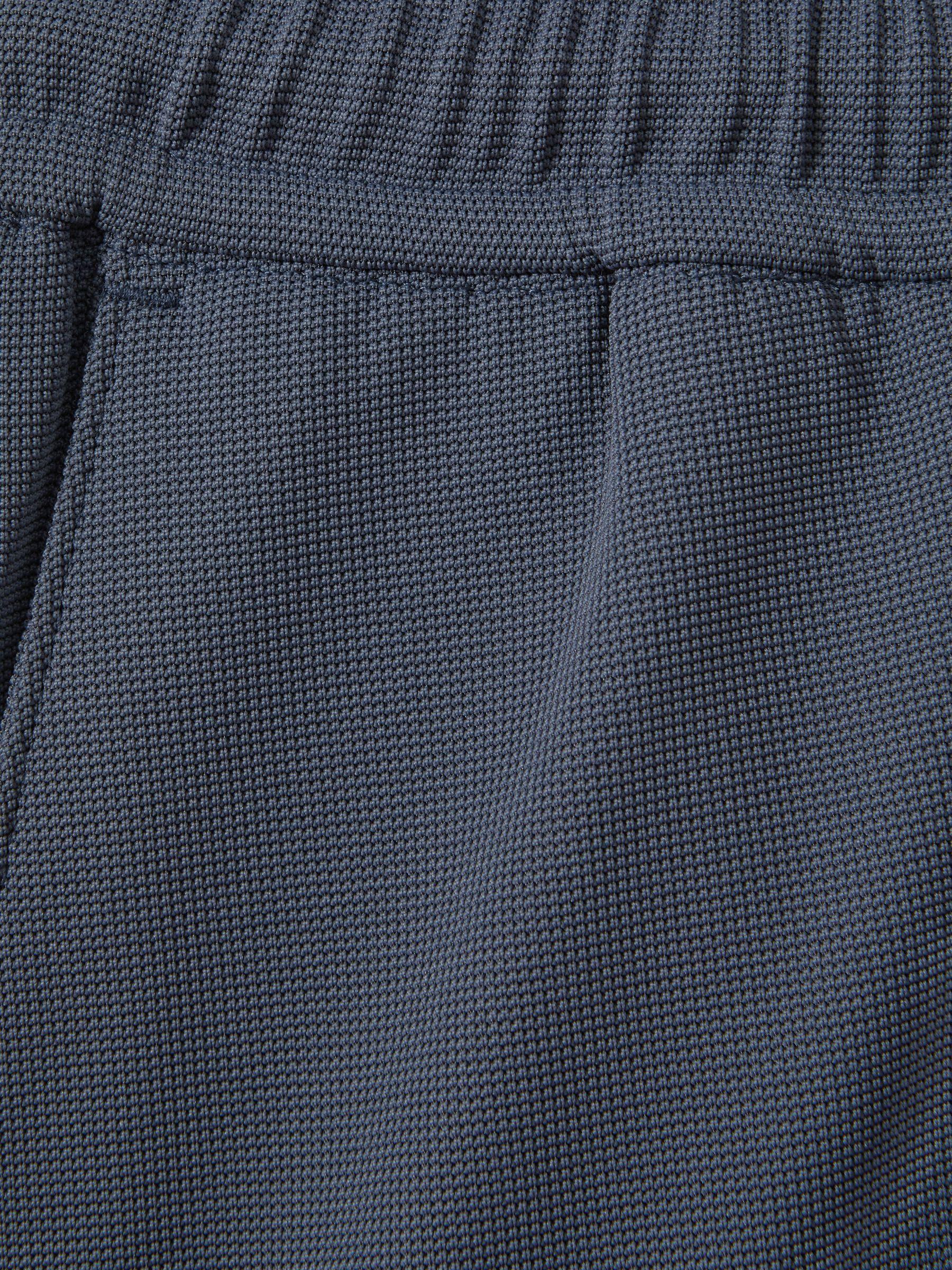 Textured Drawstring Shorts in Airforce Blue Product Image