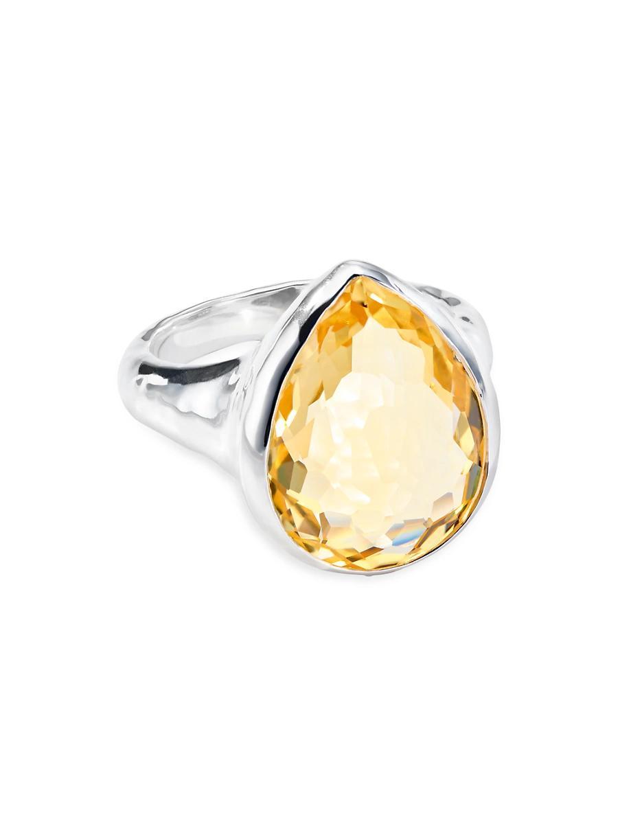 Womens Rock Candy Medium Teardrop Sterling Silver & Honey Citrine Ring Product Image