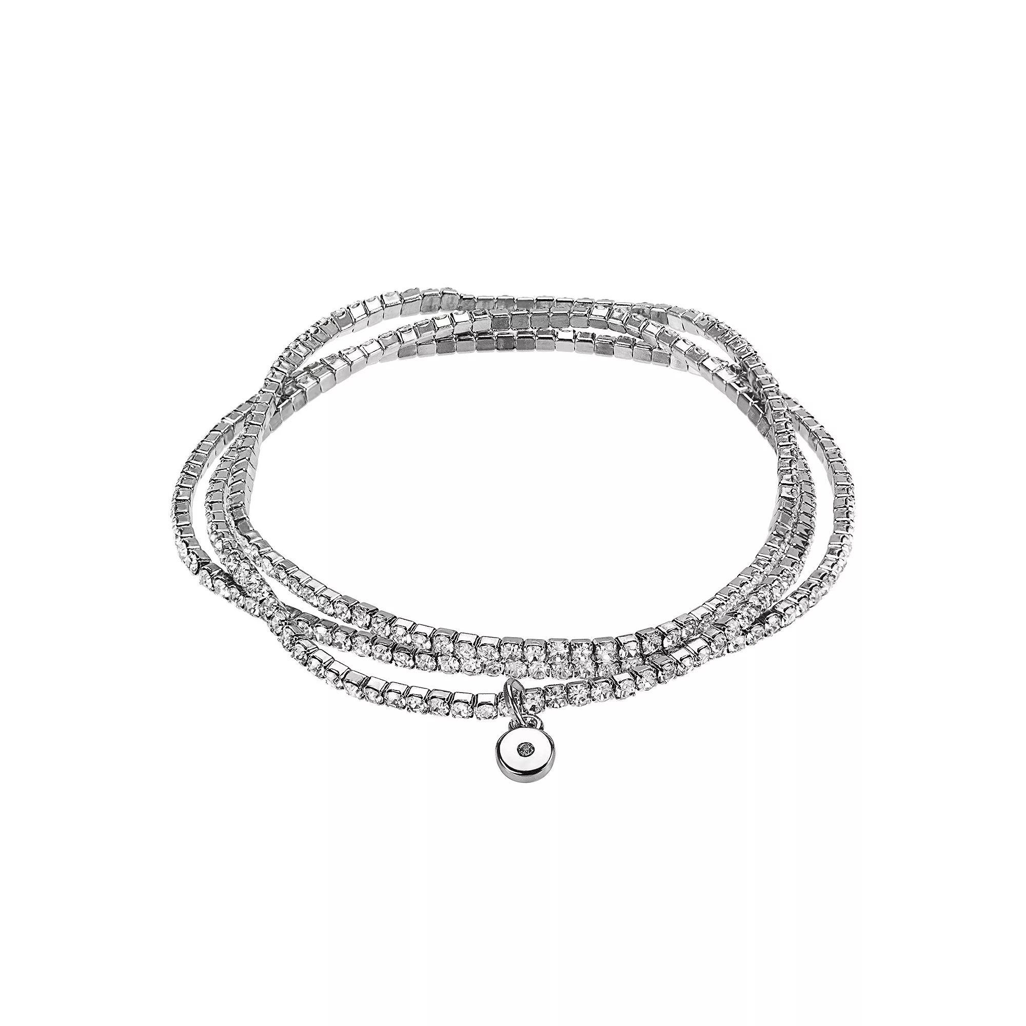 LC Lauren Conrad Simulated Crystal Multistrand Bracelet, Women's, Silver Tone Product Image