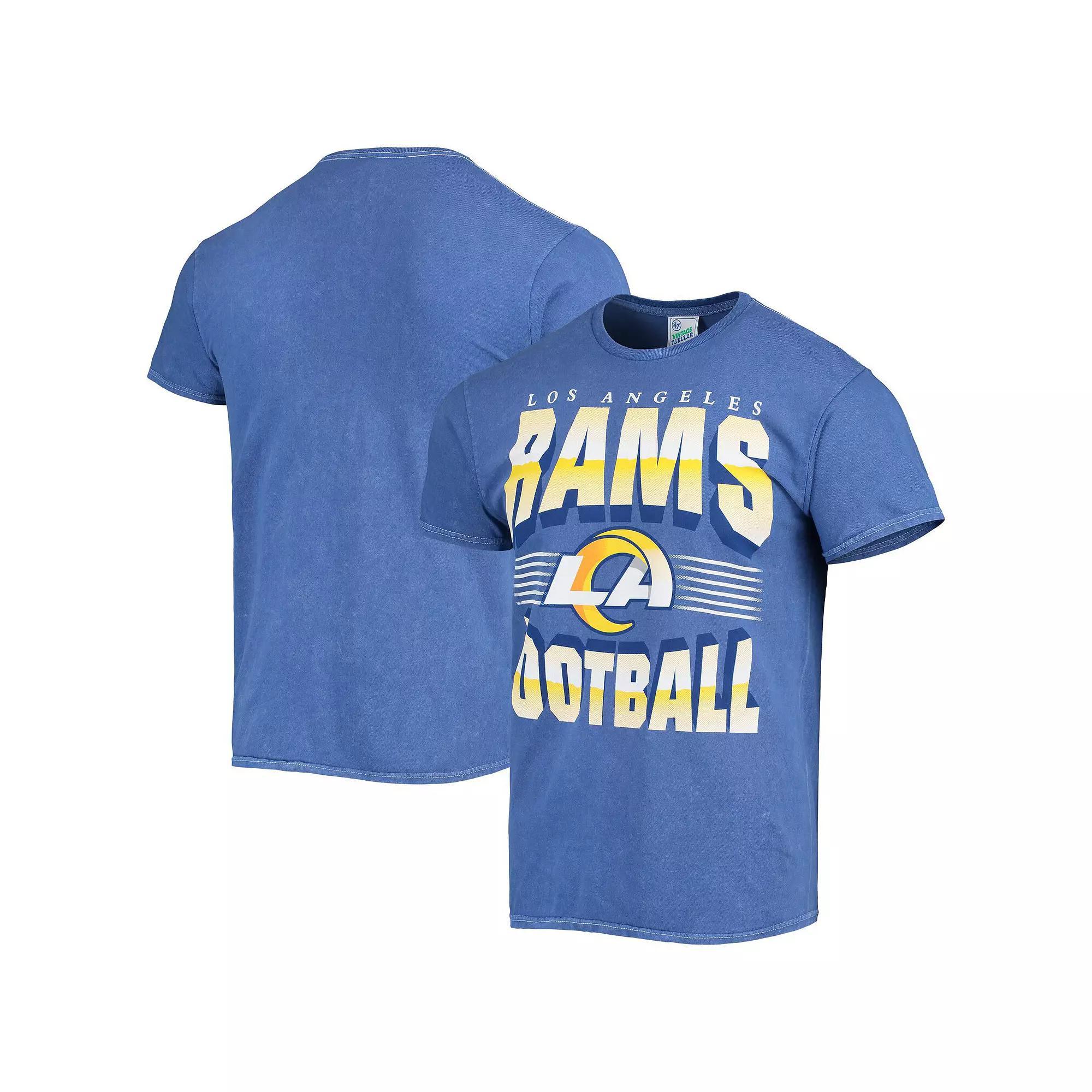 Men's '47 Royal Los Angeles Rams Rocker Vintage Tubular T-Shirt, Size: Medium, Blue Product Image