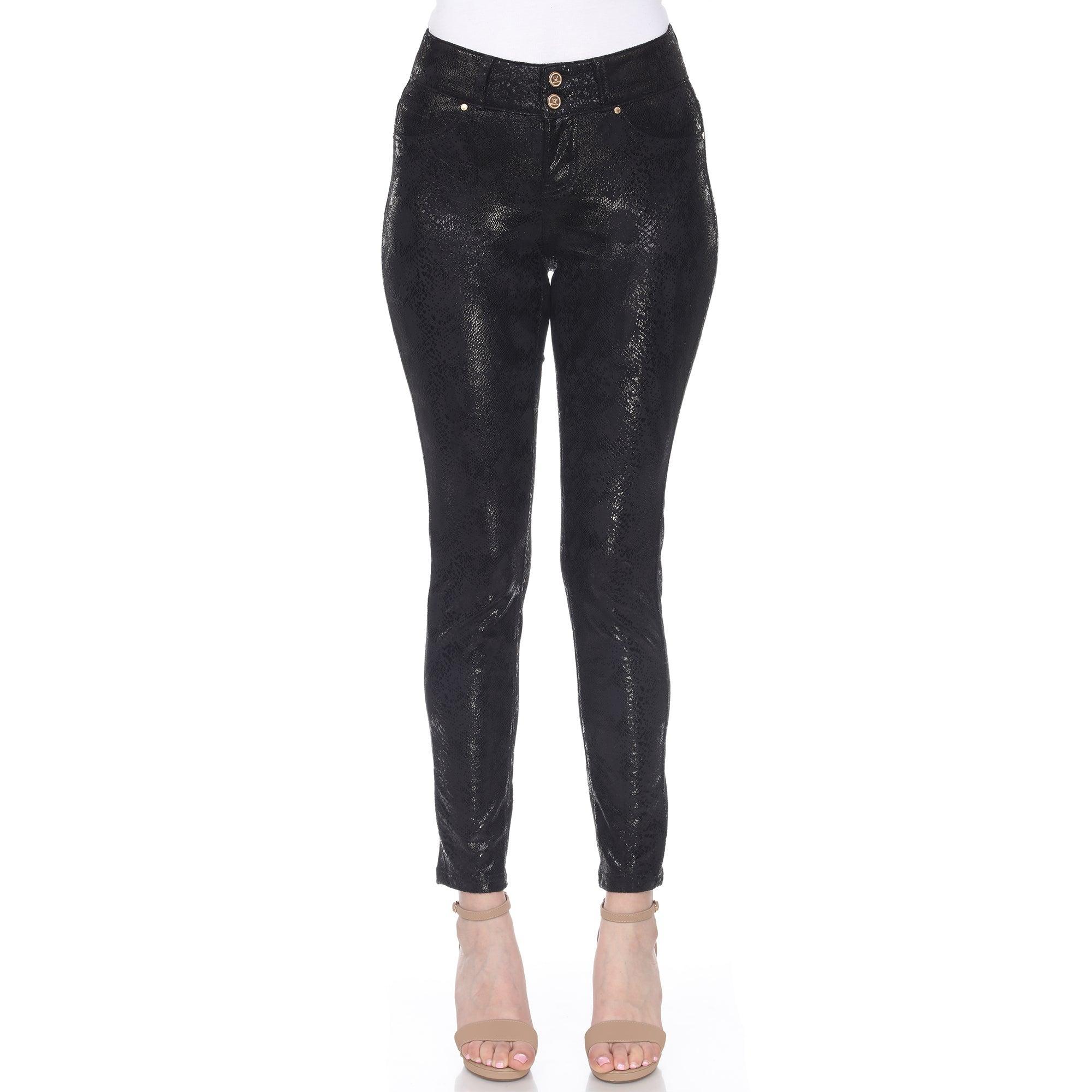 Faux Suede Snake Print Pants Product Image