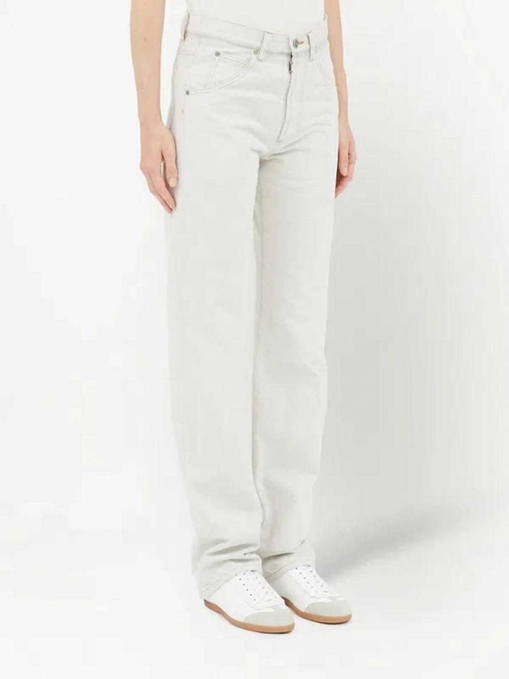 MAISON MARGIELA Skinny Denim Cotton Jeans In Beige Product Image