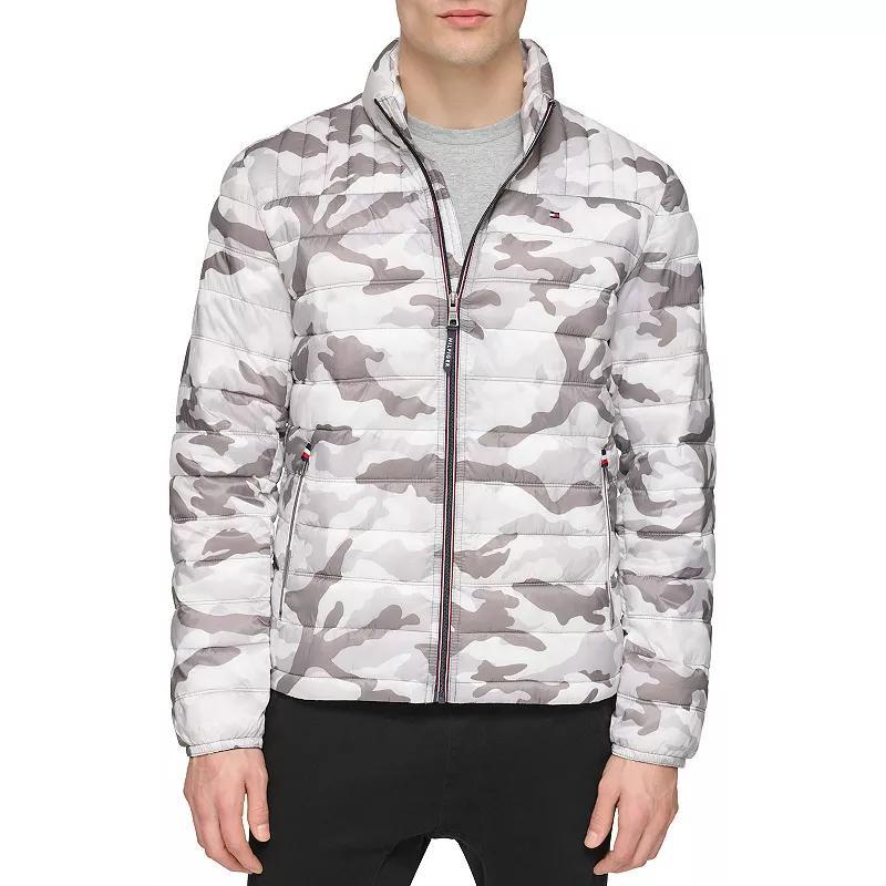 Big & Tall Tommy Hilfiger Stand Collar Packable Puffer Jacket, Men's, Size: 4XB, White Camouflage Product Image