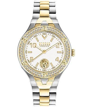 Versace Versus Versace Womens Vittoria Crystal Analog Two Tone Stainless Steel Bracelet Watch Product Image