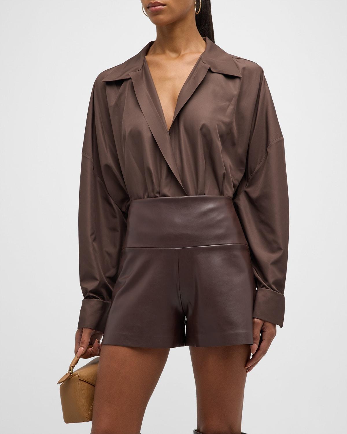 Oversized Boyfriend Shirt Bodysuit Norma Kamali Product Image