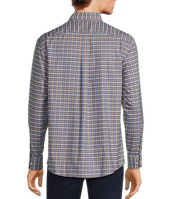 Gold Label Roundtree & Yorke Non-Iron Long Sleeve Small Plaid Pattern Oxford Sport Shirt Product Image