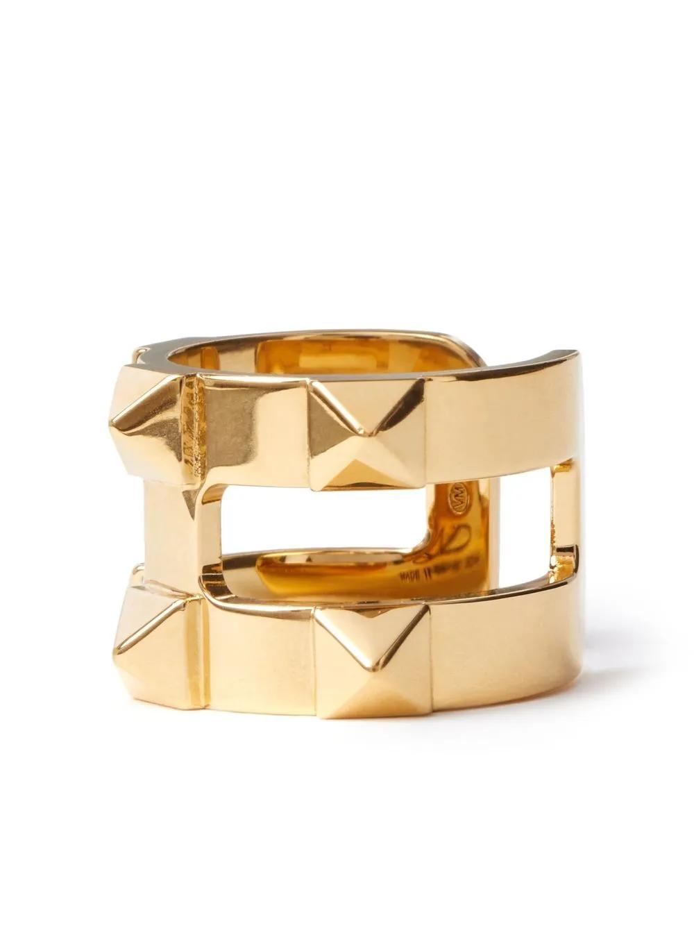 VALENTINO GARAVANI Gold-tone Stud Detail Ring Product Image