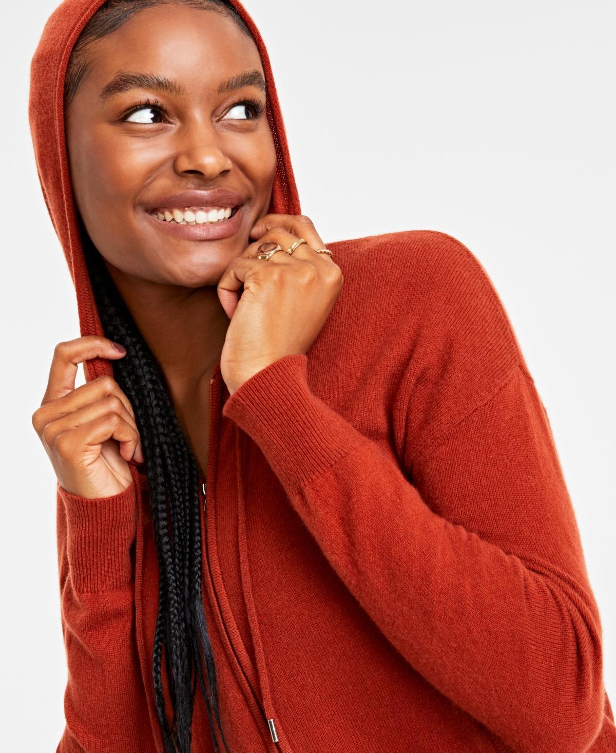 Charter Club Womens 100% Cashmere Zip Hoodie, Created for Macys Product Image