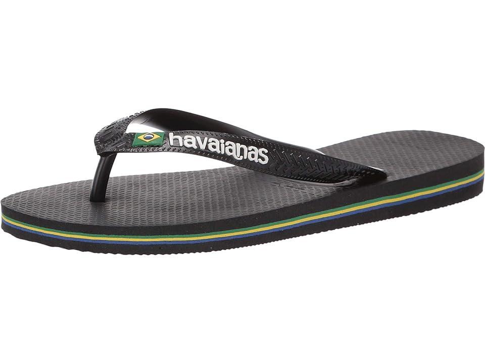 Havaianas Brazil Logo Unisex Flip Flops Black) Women's Sandals Product Image