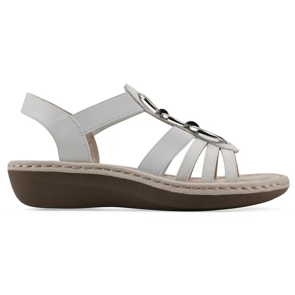 Cliffs by White Mountain Caselyn Women's Wedge Sandals, Size: 8 Medium, White Nubuck Product Image