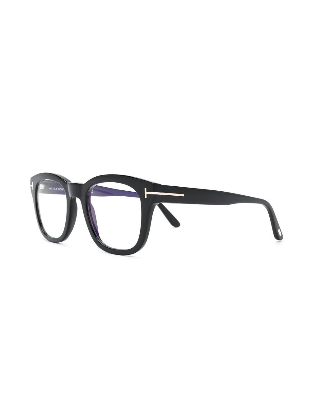 TOM FORD Square Acetate Glasses In Black Product Image