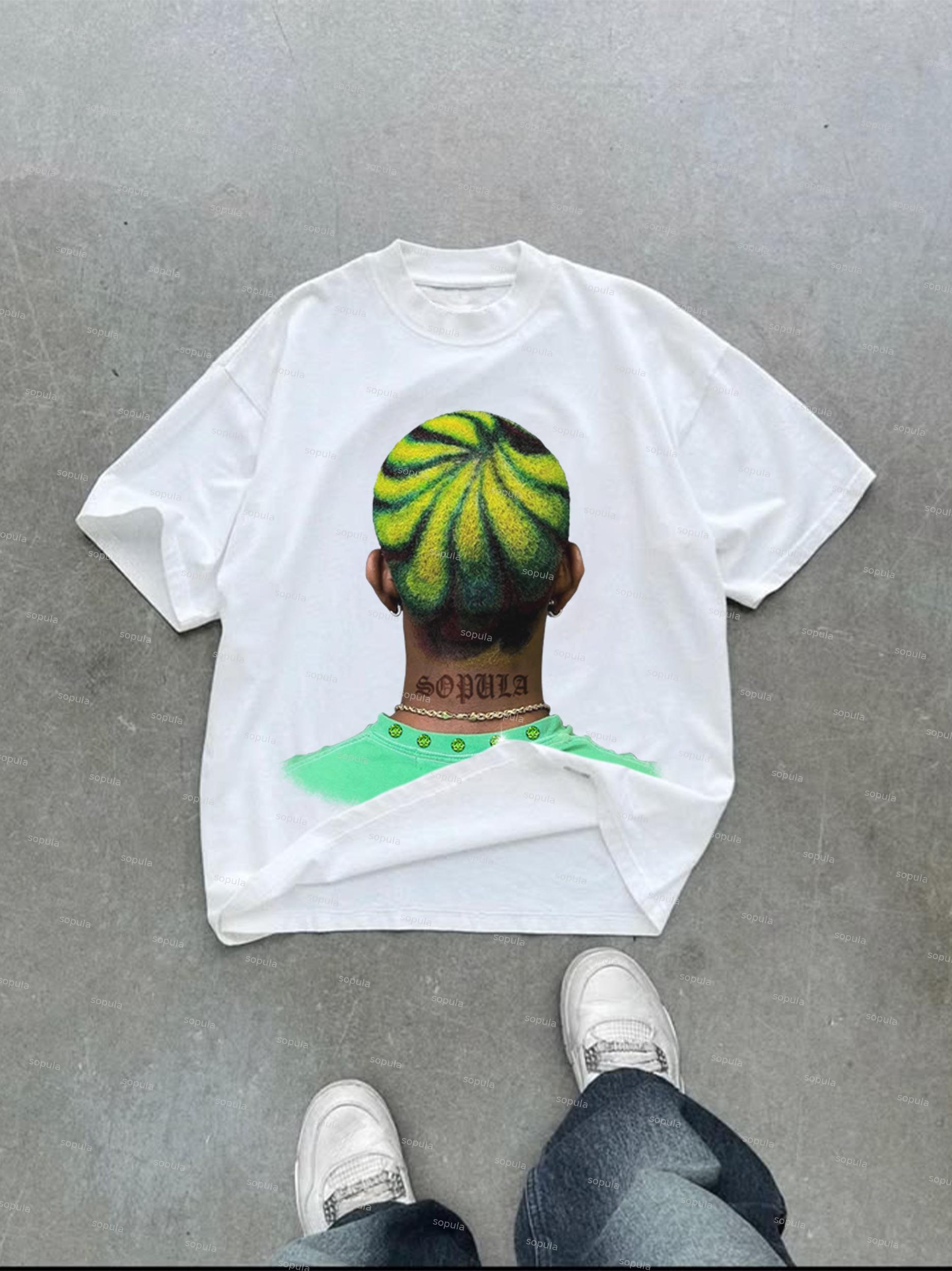 Green Diamond Men's Haircut Print Graphic Cotton T-shirt Product Image