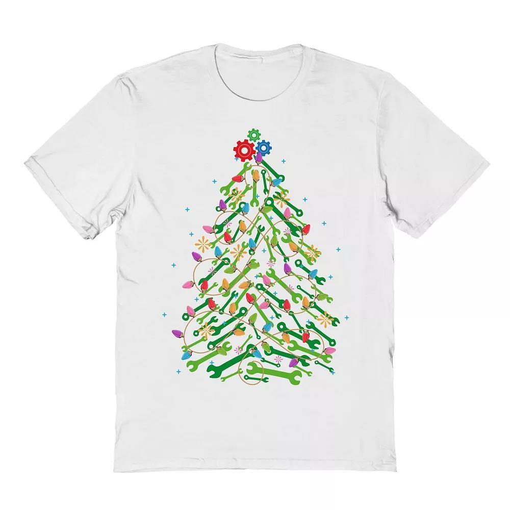 Men's Mechanic Tree Christmas Graphic Tee, Adult Unisex,  Product Image