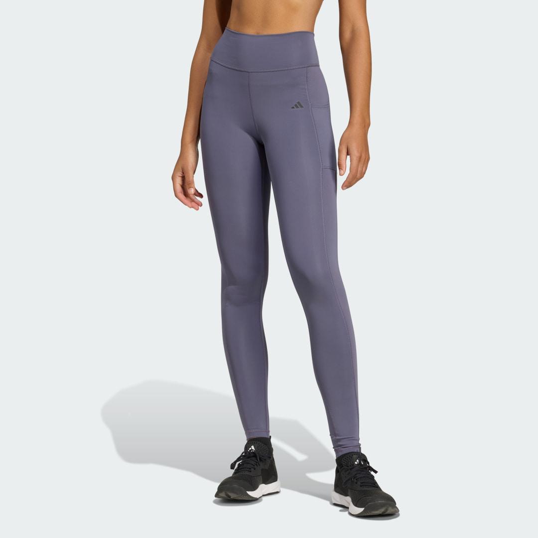 adidas Optime Full Length Leggings Preloved Violet M Womens Product Image