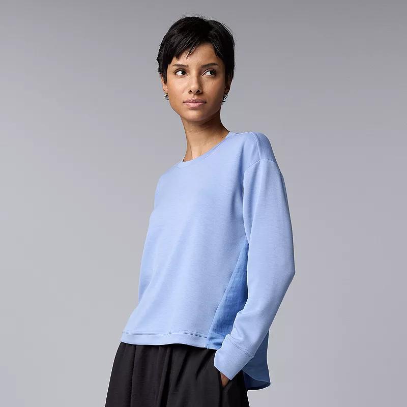 Petite Simply Vera Vera Wang Mixed Media Pullover, Womens Product Image