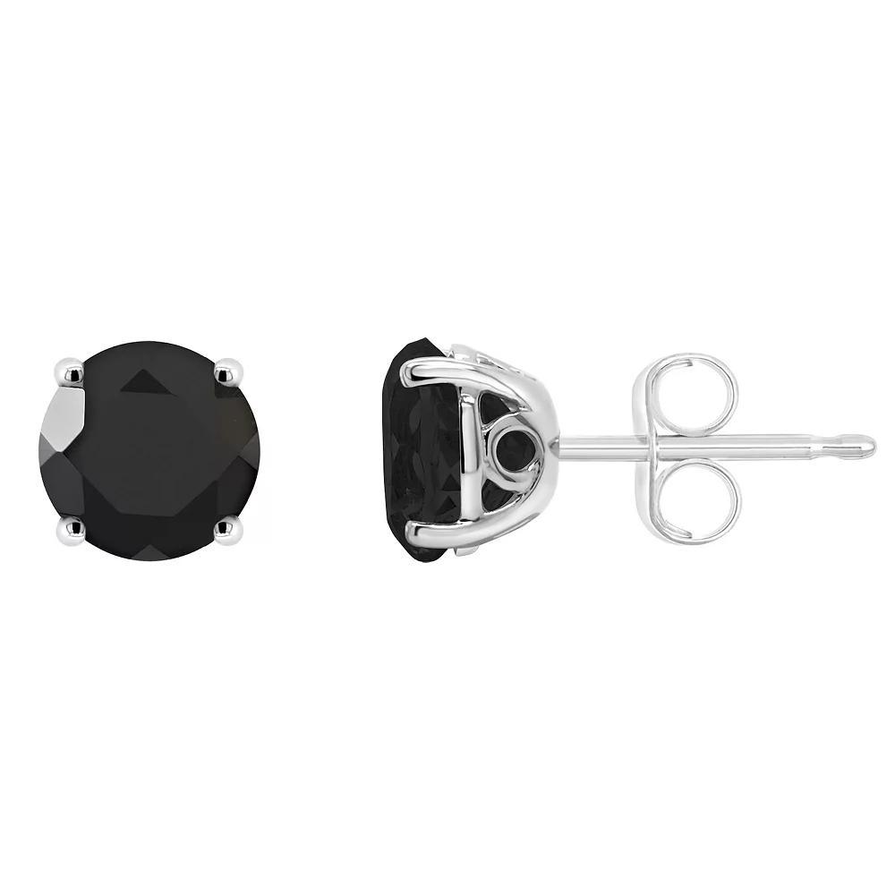 Alyson Layne Sterling Silver Round Onyx Stud Earrings, Women's Product Image
