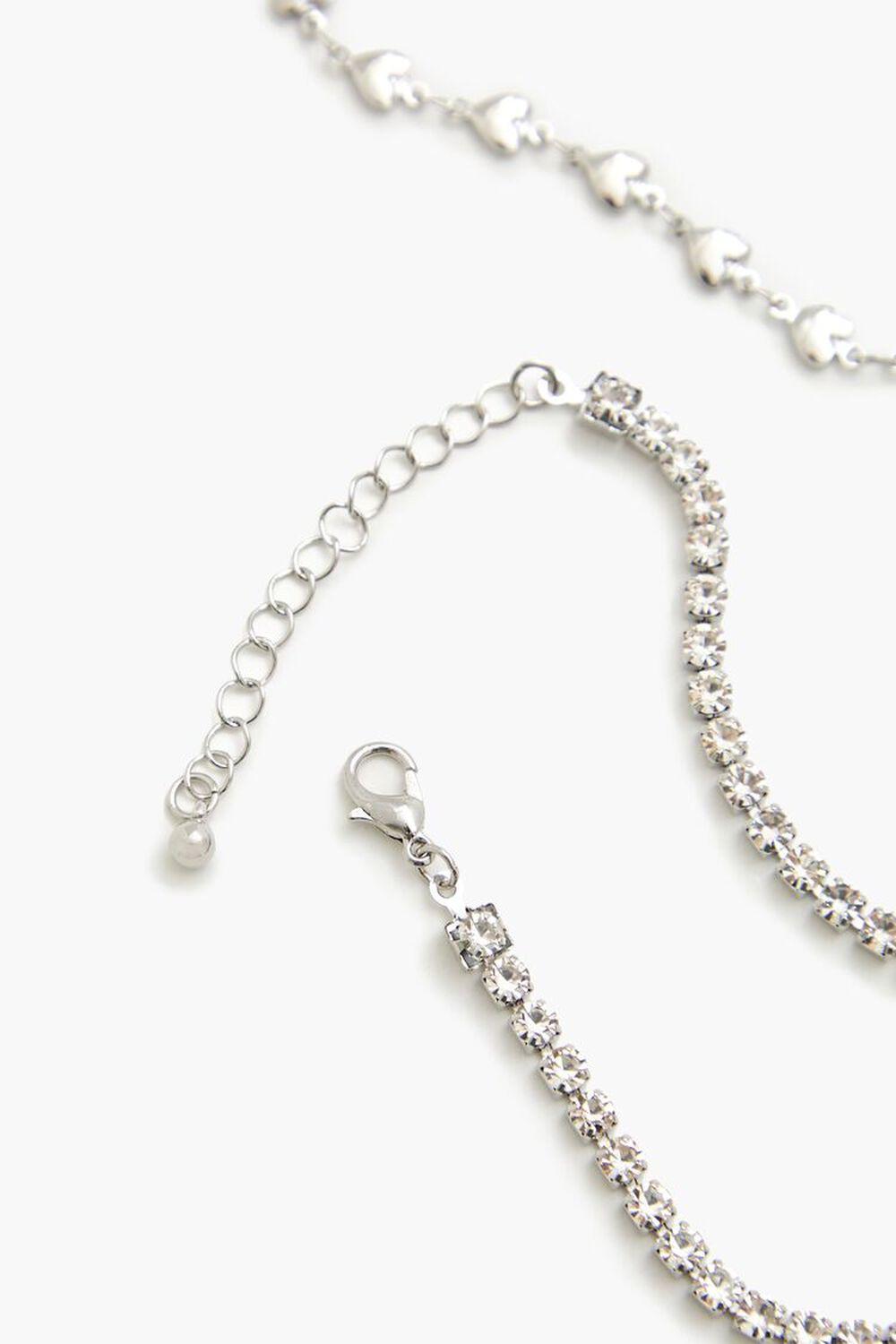 Rhinestone Heart Anklet Set | Forever 21 Product Image