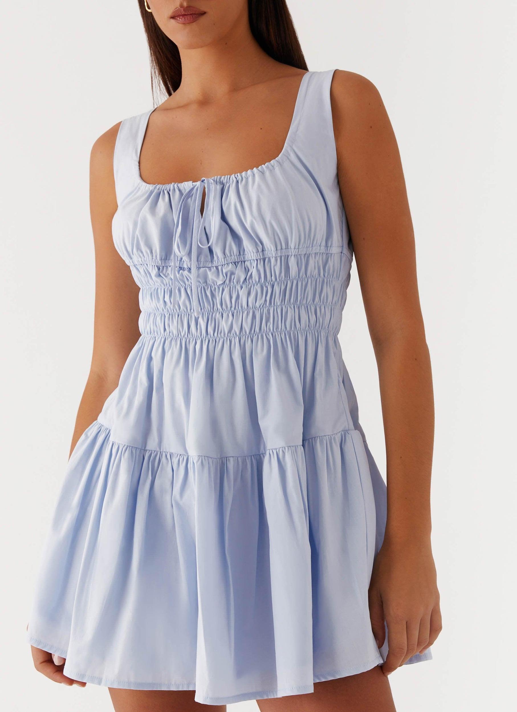 Addison Mini Dress - Blue Product Image