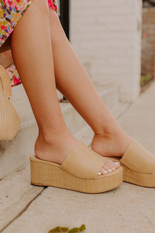 The Arya Raffia Woven Platform Wedge Product Image