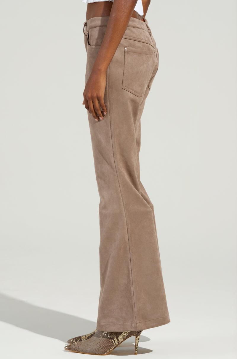 SOFIA FAUX SUEDE FLARE PANTS Product Image
