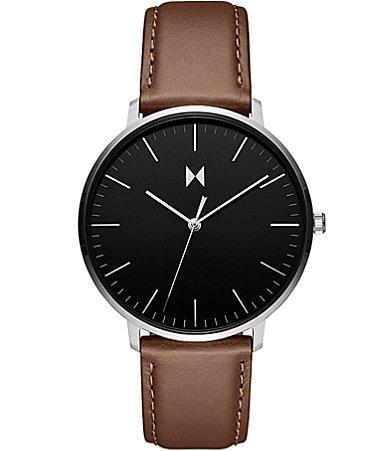 MVMT Mens Legacy Slim Panther Black Leather Strap Watch Product Image