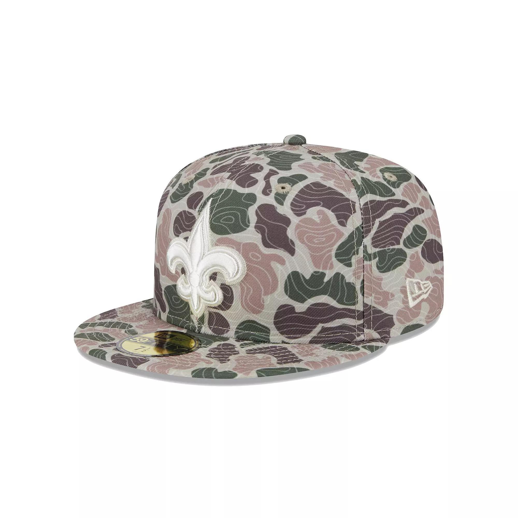 Men's New Era  New Orleans Saints Geo Camo 59FIFTY Fitted Hat, Size: 7, Green Product Image