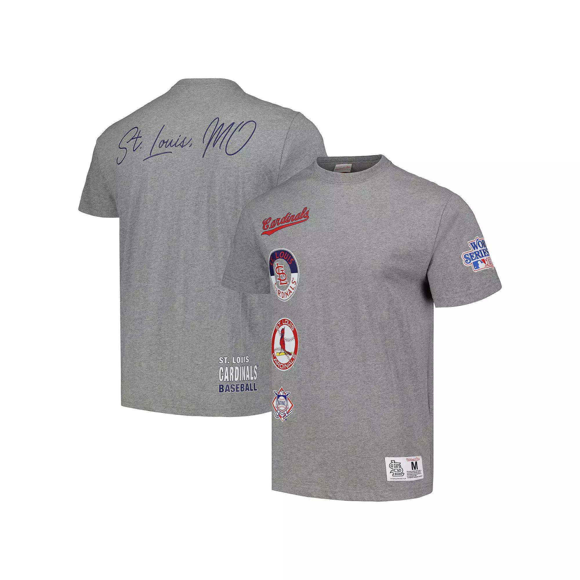 Men's Mitchell & Ness Heather Gray St. Louis Cardinals Cooperstown Collection City Collection T-Shirt, Size: Large, Grey Product Image