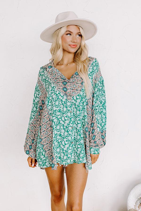 Tucson Brunch Button Up in Green Product Image