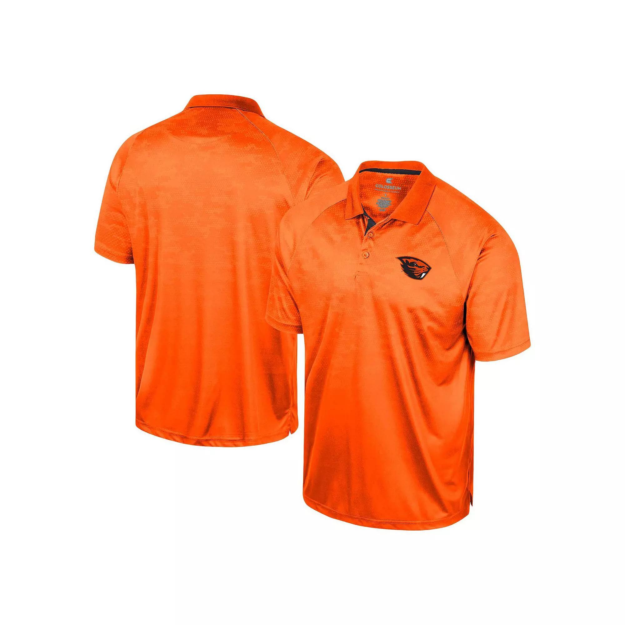 Men's Colosseum Orange Oregon State Beavers Honeycomb Raglan Polo,  Product Image